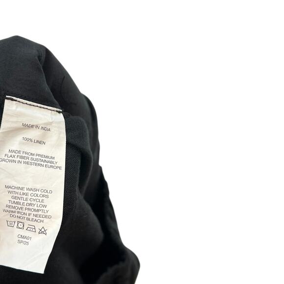 Quince 100% European Linen Wide Leg Pants Black Pull On NWT Size Small - Picture 12 of 13